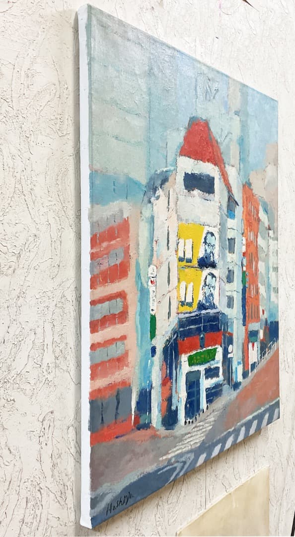 絵画 402-2 油絵/風景/街角/東京/六本木/P15号
