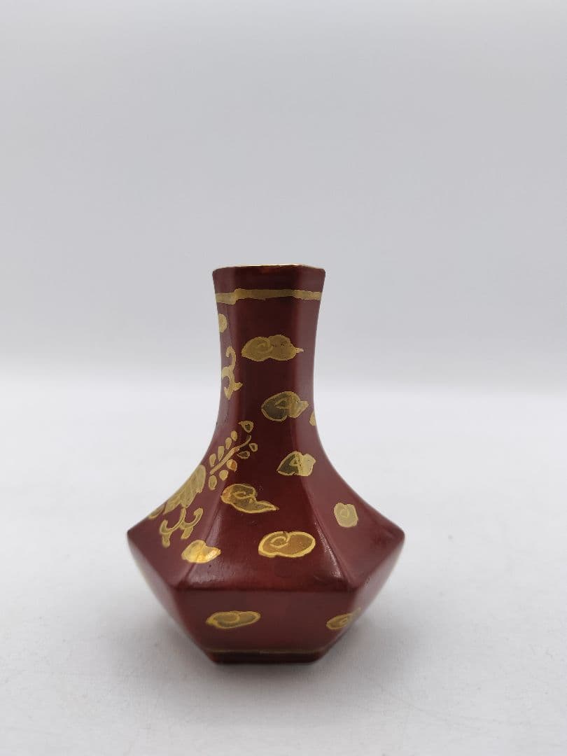 c726 煎茶　箸立 赤金襴 平安春峰 茶道具 古物