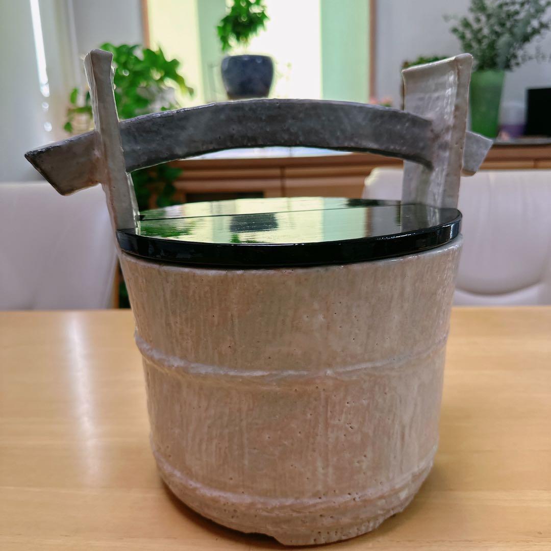 正規品 萩焼 姫焼 栄泉 骨董品 お宝 焼物 壺 花瓶 花びん 置物 桶 オケ