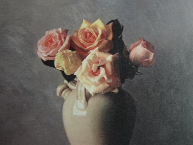 野田弘志、【五つの薔薇】、貴重な画集画、新品高級額・額装付、状態良好
