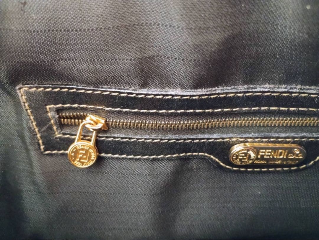 ビンテージ オールド フェンディ ペカン柄ブロックチェック 2wayトートバッグ