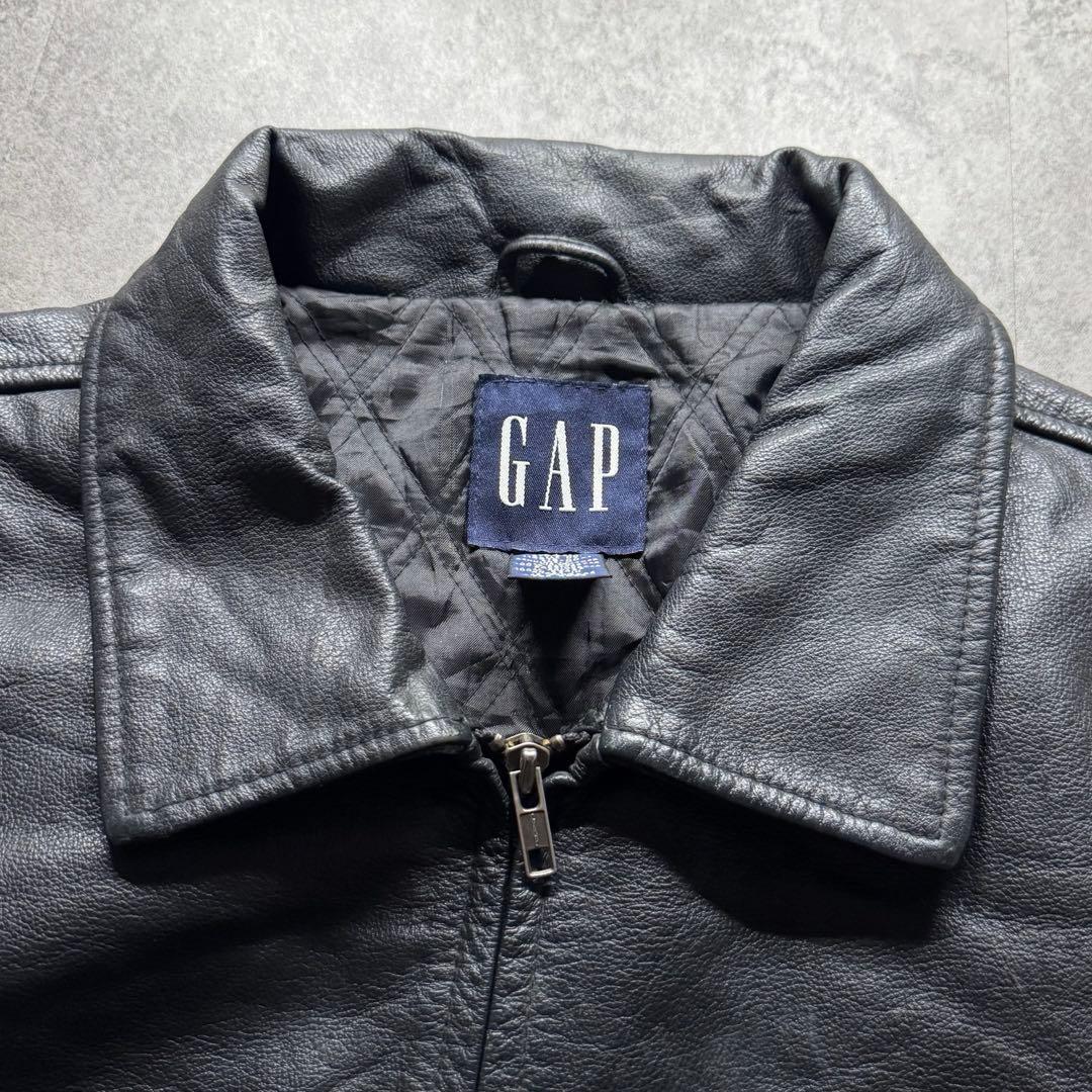 【90s vintage】OLD GAP 3L シングルライダース　レザー 本革
