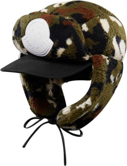【極レア/極美品】MONCLER カモフラ ボア フライトキャップ ビッグロゴ