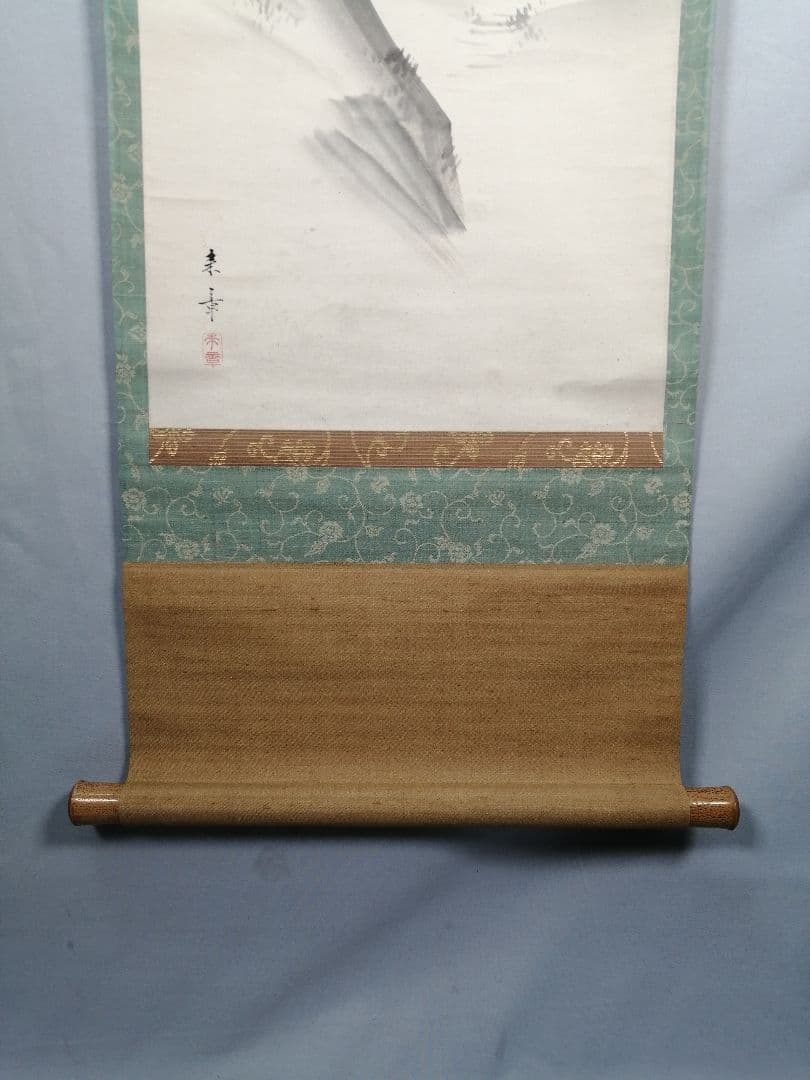 【茶道具】正三位有功卿筆 『梅画賛』　画賛　茶掛　掛軸C31