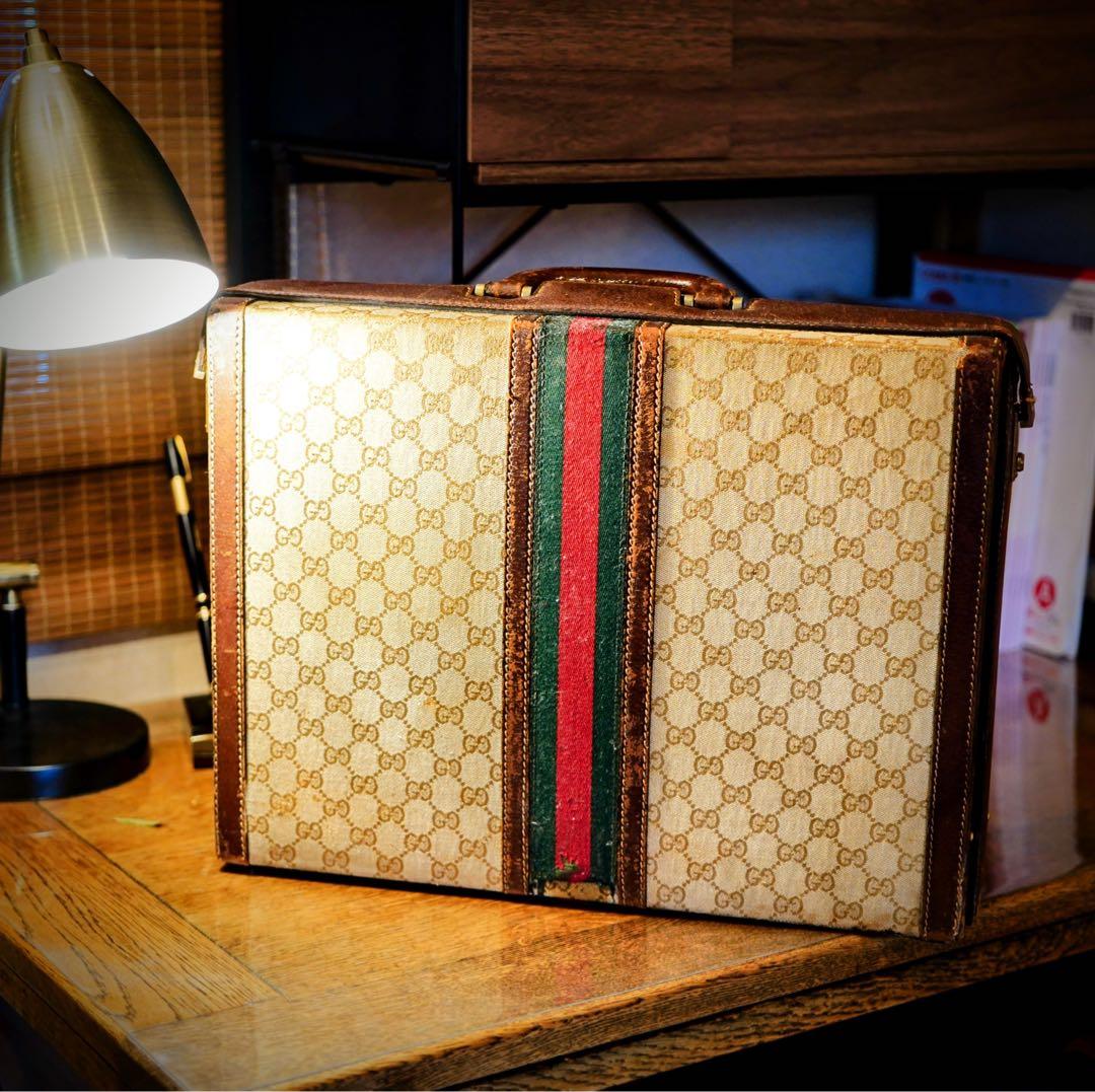 グッチ　1970s トランク　カバン　ハンドバッグ　ヴィンテージ　オールドグッチ