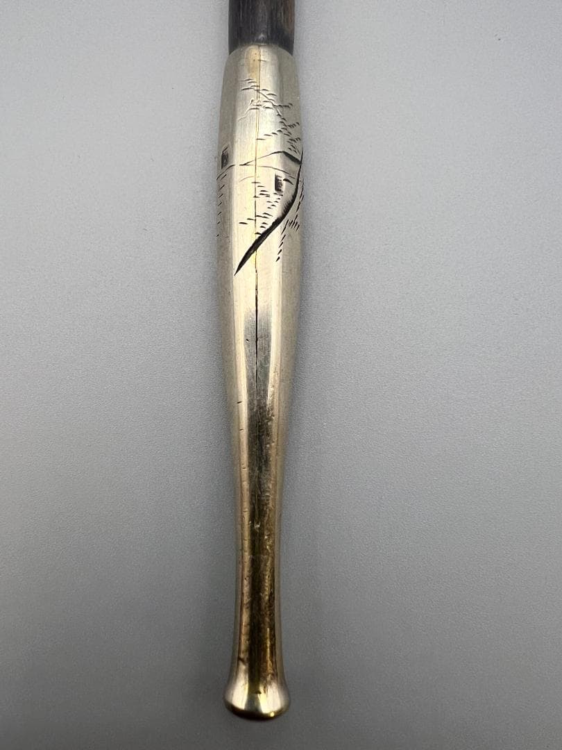 【海】純銀煙管　村田　風景図　キセル　銀細工　アンティーク　重量約27.8g