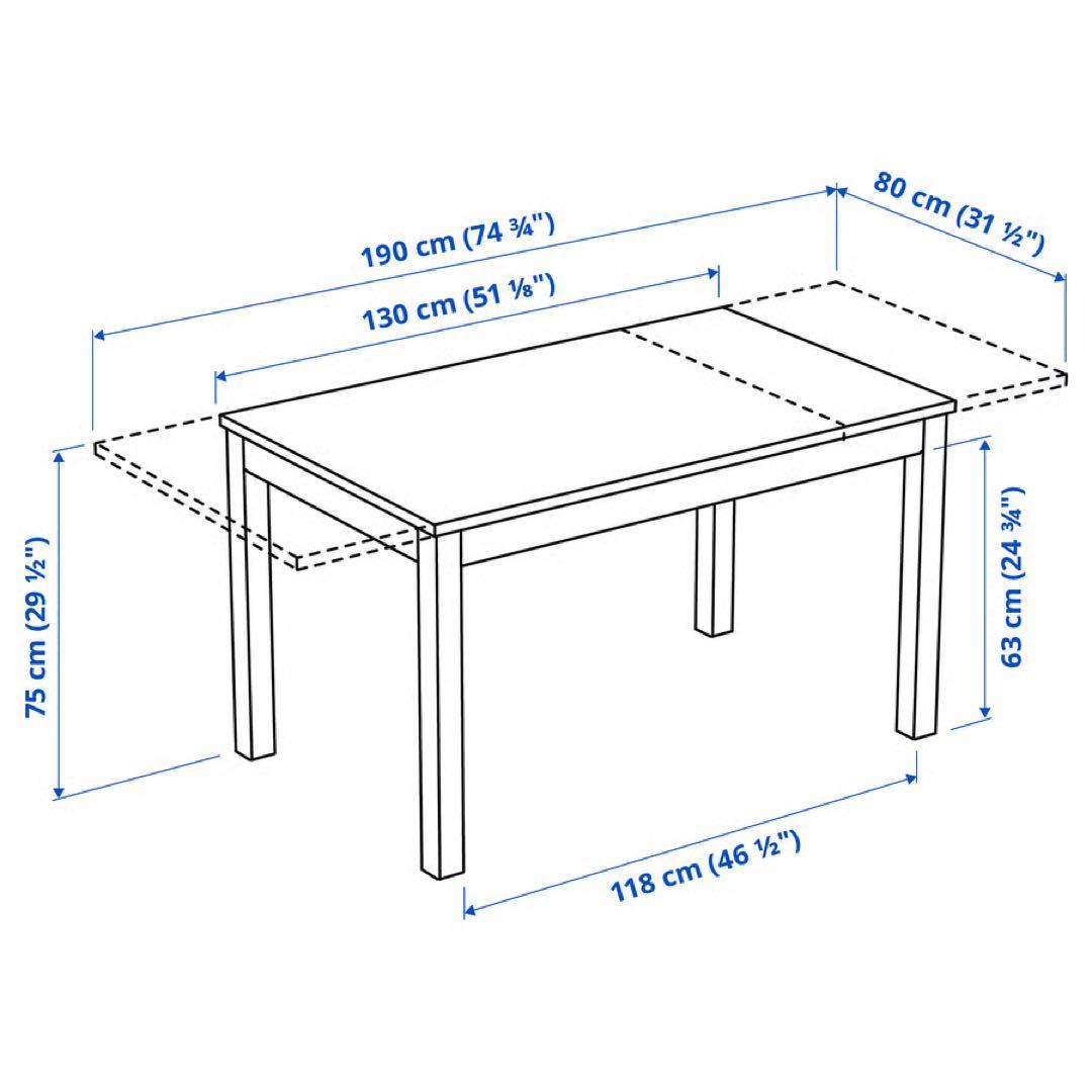IKEA /イケア　LANEBERG レインベリ 伸長式テーブル, ホワイト