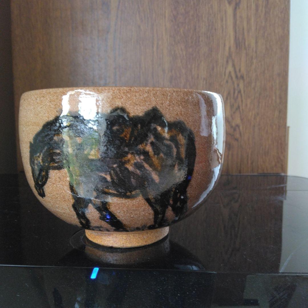 馬の絵柄の抹茶茶碗