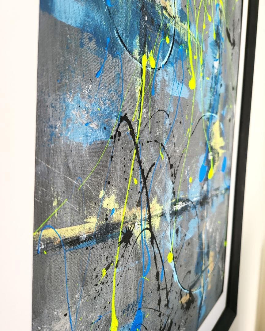 絆 / 抽象画 77×56㎝ B2 額縁セット 原画1点のみ モダンアート