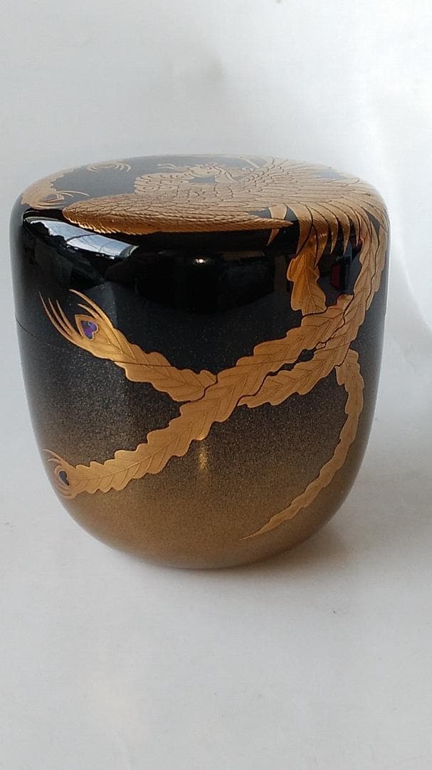 吉田華正 作 鳳凰蒔絵 大棗 螺鈿細工 共箱 共布 栞 漆器 棗 茶道具 新品
