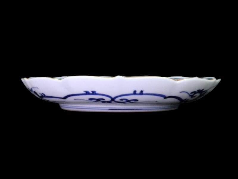 大聖寺伊万里　金襴手　窓絵　松竹梅に獅子の図　８寸皿　F246 AS-CZr