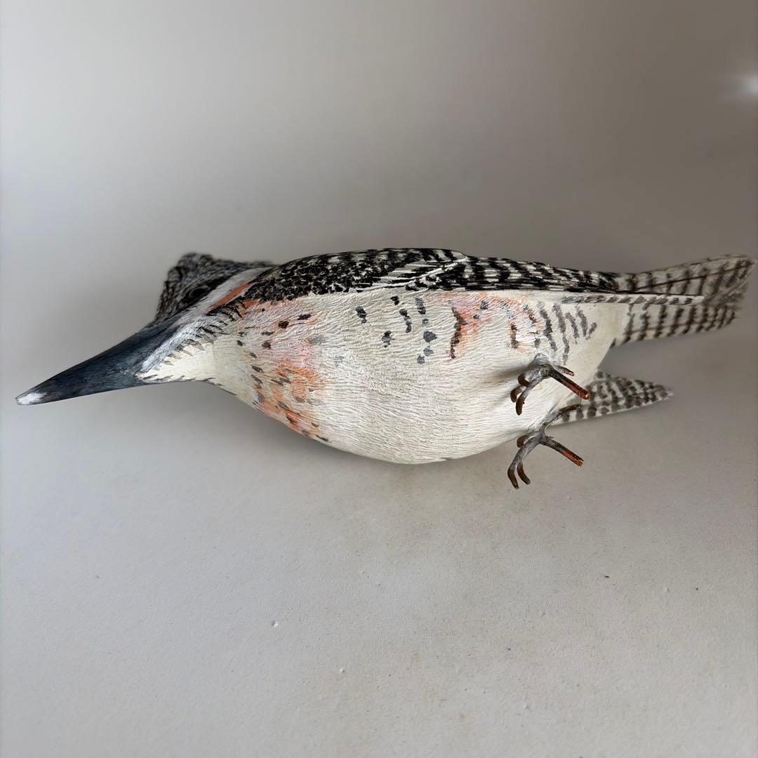 よち品 「ヤマセミ」 リアルバードカービング　木彫りの野鳥　野鳥彫刻