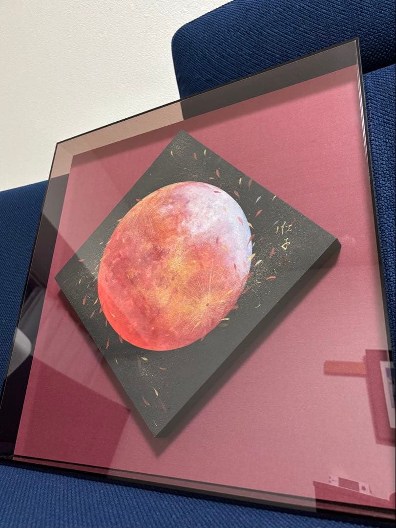 丁子紅子　販売価格以下！　儚紅月　日本画　真作　本物　新品未使用品！