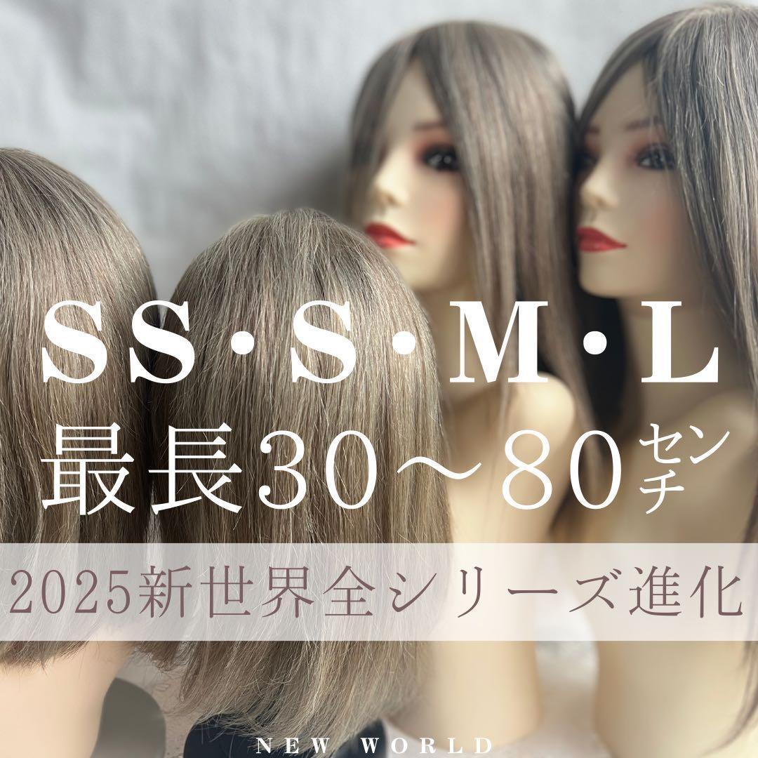 2025新世界　人毛　フルウィッグ　ウィッグ　シルクスキン　医療ウィッグ　レミー