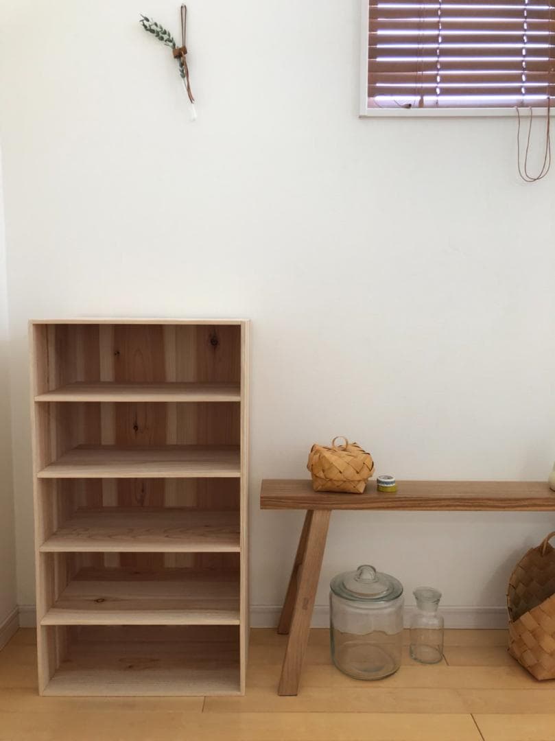 ★送料無料★サイズ変更可能木製5段シューズボックス/無垢材下駄箱収納オーダー可能
