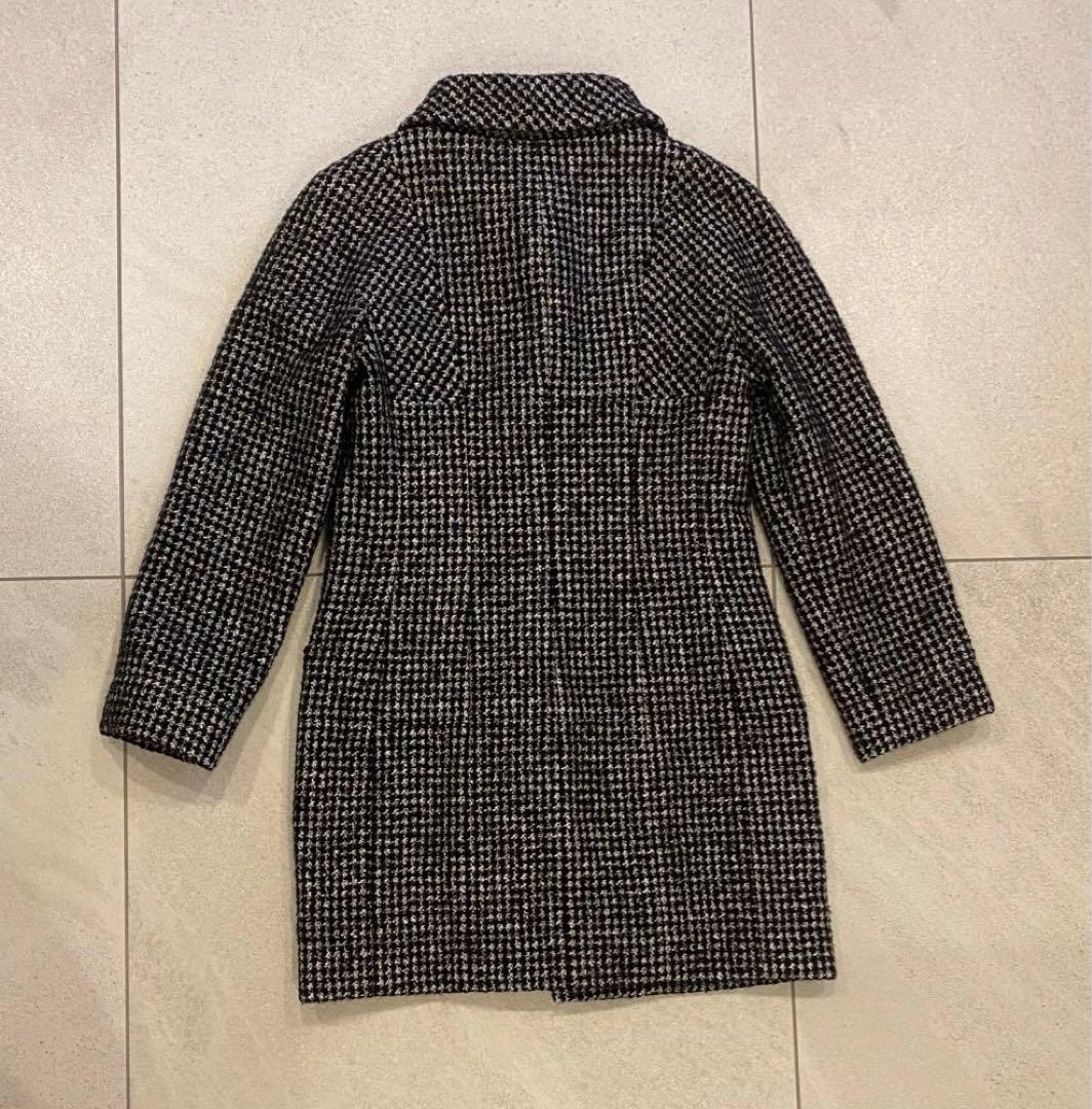 CHANEL モノトーン　ツイード　コート　ジャケット　ライオンCOCOボタン