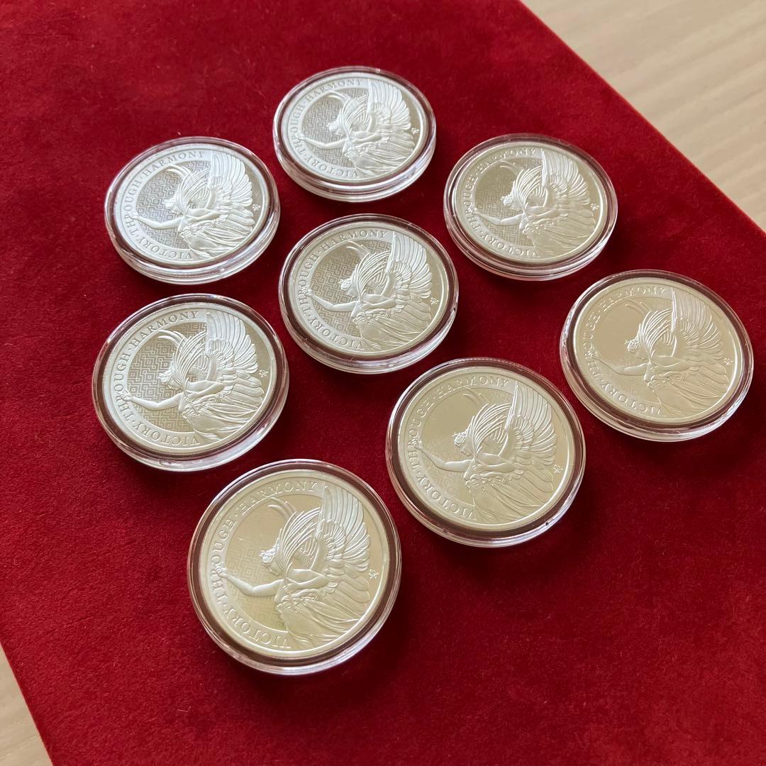 8枚◇アメリカ「セントヘレナ 女王の美徳・勝利 」1オンス 銀貨