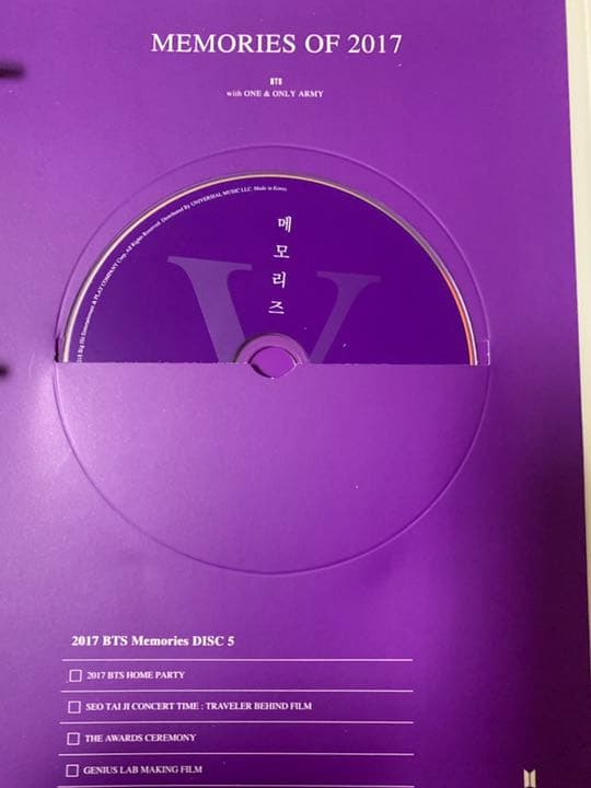 アイドル BTS MEMORIES 2017