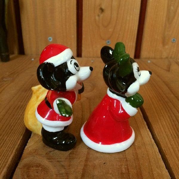 ヴィンテージディズニープロダクション陶器ミッキー＆ミニーソルト＆ペッパー